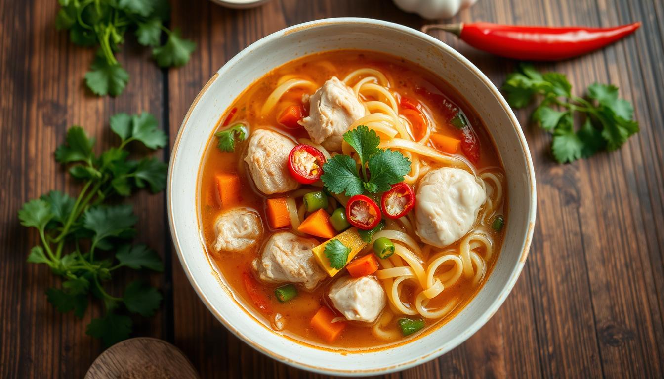 Organic Spicy Chicken Noodle Soup Recipe: Ingredients, Nutrition Facts, and Calo